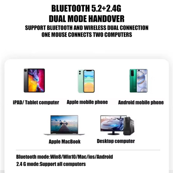 Brand New RGB Wireless Mouse LED Gaming Mouse Bluetooth Rechargeable - Picture 6 of 14